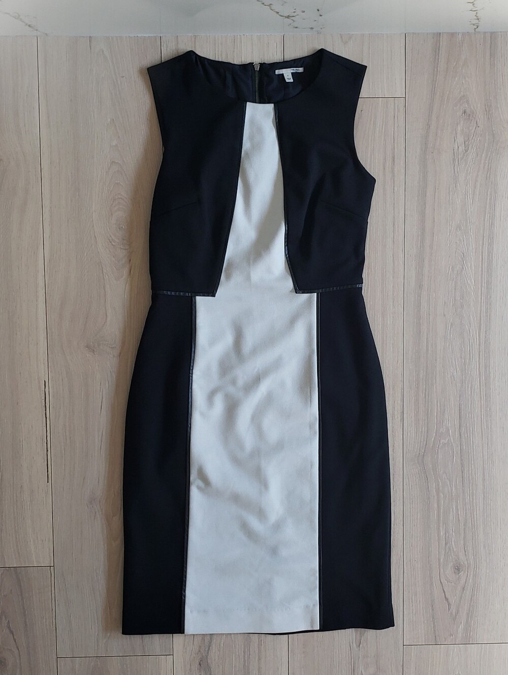 Halogen Black and White Colorblock Sheath Dress